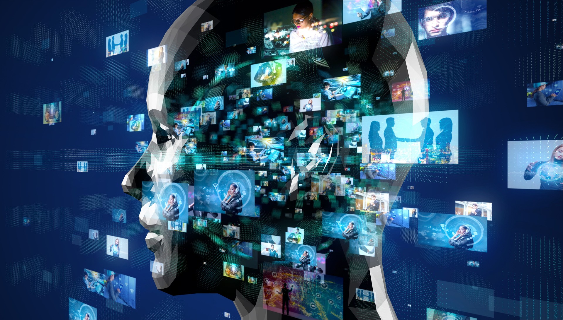 Artificial intelligence concept. Cloud computing. Deep learning.